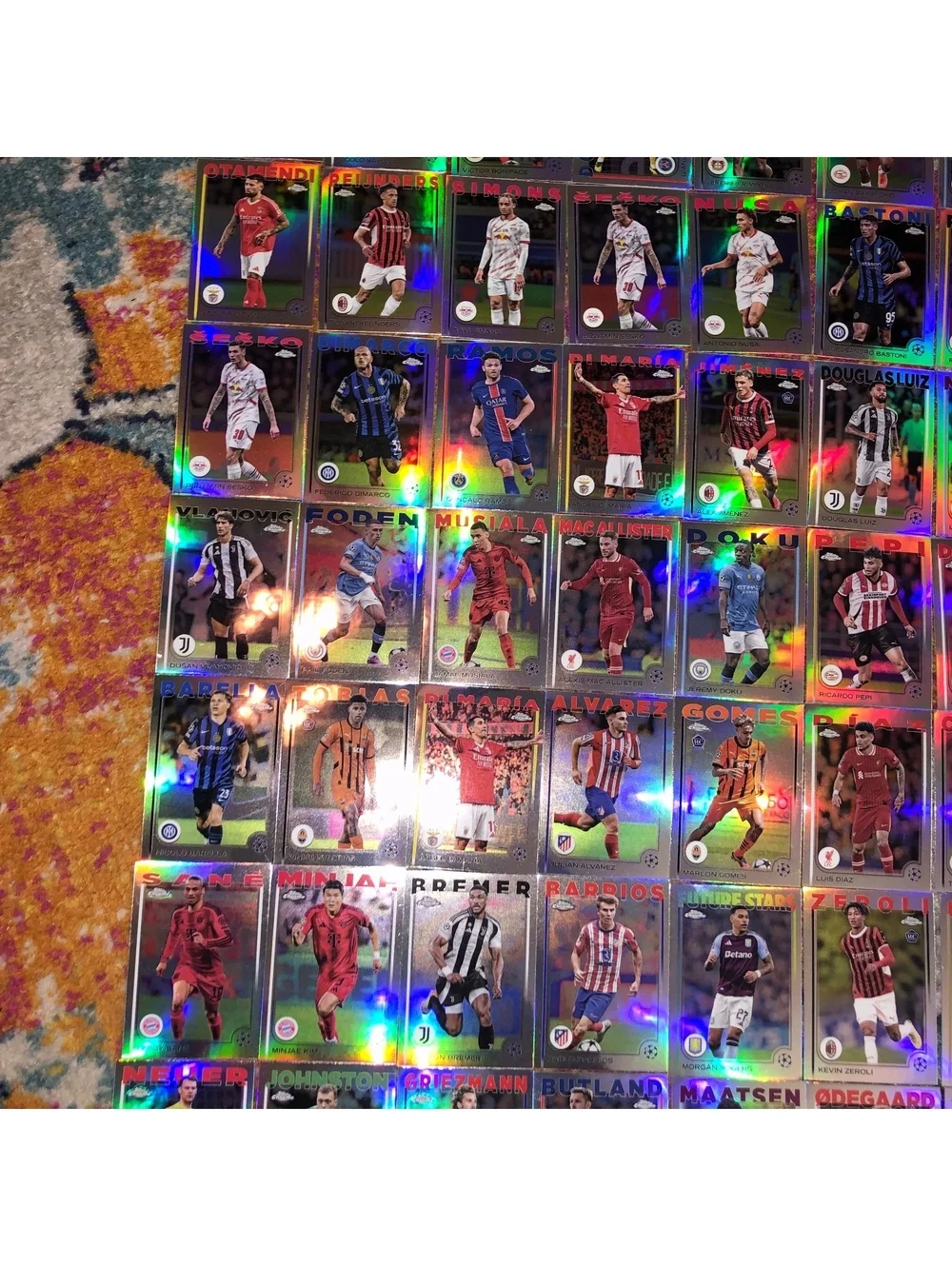 2024-25 TOPPS CHROME UEFA CLUB COMPETITIONS SOCCER REFRACTOR SET 100 CARD LOT